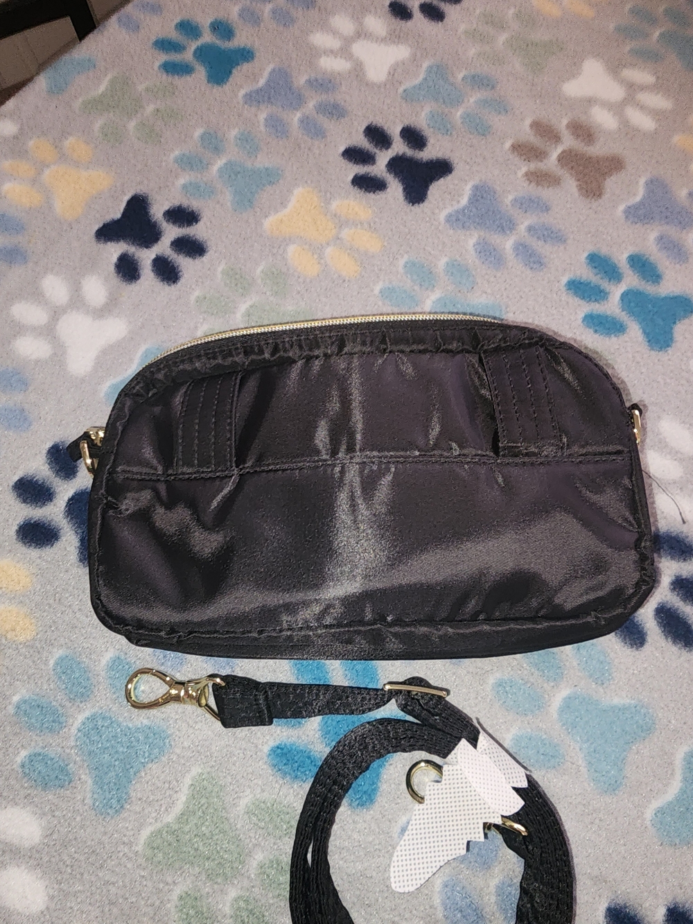 lug Black Crossbody Bag with Rainbow Stitching - Picture 5 of 7